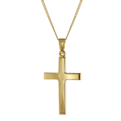 trendor 41910 Männer-Halskette mit Kreuz Gold 333/8K Kreuz-Anhänger 31 mm