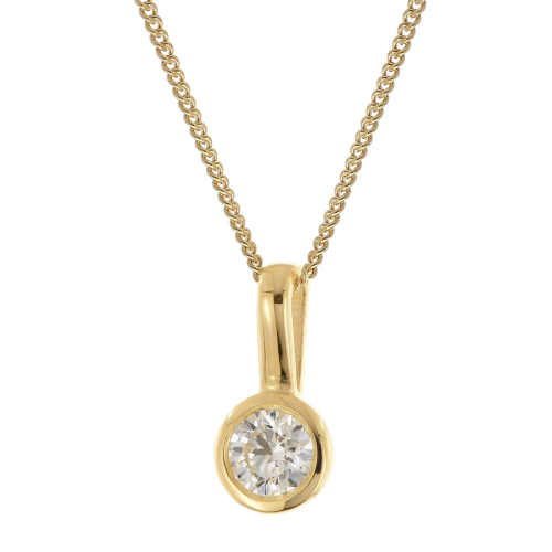 trendor 15877 Damen-Kette mit Anhänger Diamant 0,20 Ct Gold 585/14K