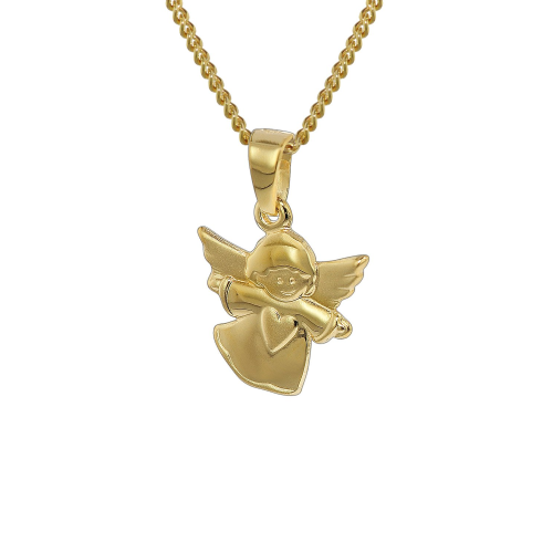 trendor 35820 Kinder-Anhänger Engel 333 Gold mit goldplattierter Halskette