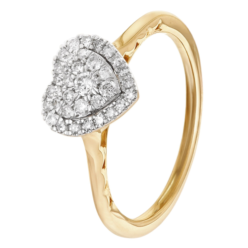 GLIZZ GL8654 Damen Diamant-Ring Herz Gold 333/8K