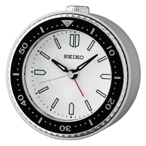 Seiko QHE184J Wecker Quarz Leisegang Silberfarben