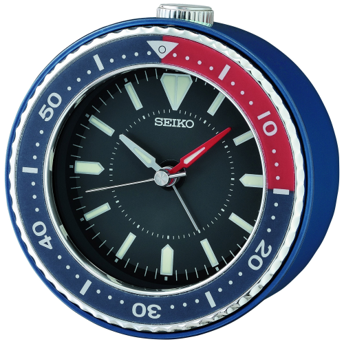 Seiko QHE184E Wecker mit Leisegang Quarz blau/rot