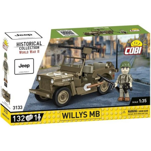 COBI Historical Collection 3133 - Willys MB, Jeep, WWII, Maßstab 1:35, Bausatz, 132 Teile, 1 Figur