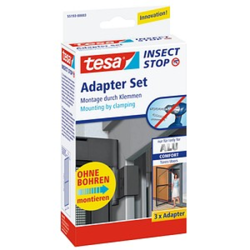 tesa Klemmscharnier für Fliegengitter Insect Stop Alu Comfort Adapter Set anthrazit