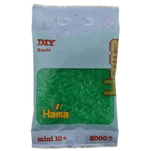 Hama - Mini-Perl. 2000 Stück transparent/grün