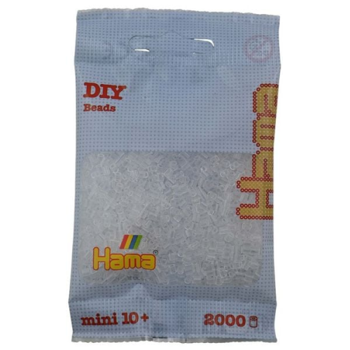 Hama - Mini-Perlen 2000 Stück transparent/weiß