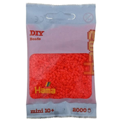 Hama - Mini-Perlen 2000 Stück neon-rot