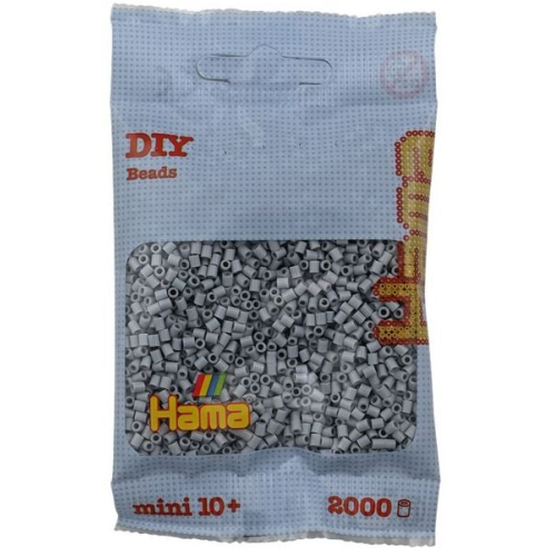 Hama 501-70 - DIY Bügelperlen Mini 10+, ca. 2000 Stück, Hellgrau