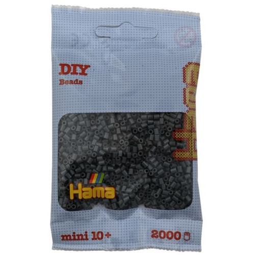 Hama 501-71 - DIY Bügelperlen Mini 10+, ca. 2000 Stück, Dunkelgrau