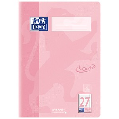 OXFORD Schulheft TOUCH Lineatur 27 liniert DIN A4 mit Rand, 16 Blatt