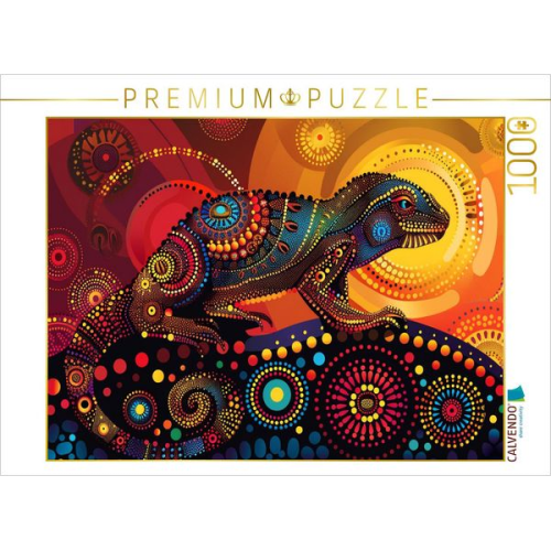 CALVENDO Puzzle Reptil in Punktkunst | 1000 Teile Lege-Größe 64x48cm Foto-Puzzle für glückliche Stunden