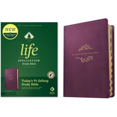 Tyndale (COR) - NLT Life Application Study Bible, Third Edition (Leatherlike, Purple, Indexed, Red Letter)