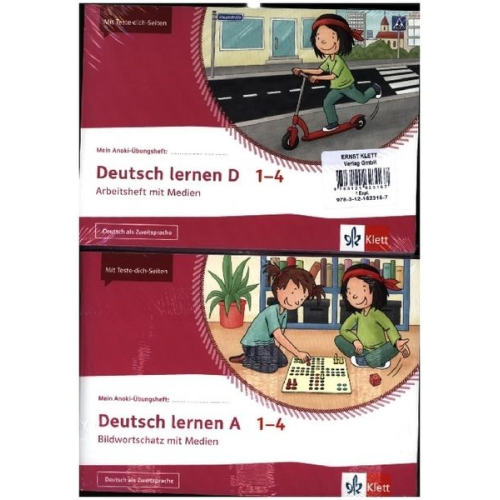 Deutsch lernen A-D 1-4. 4 Übungshefte mit Medien im Paket: DaZ A - D Klasse 1-4