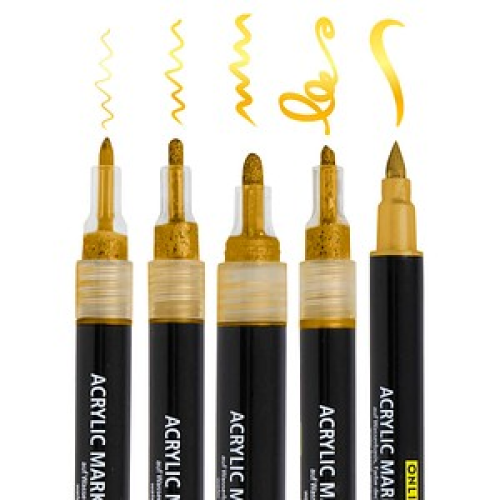 ONLINE® Gold Lettering Acrylstifte-Set gold 5 St.