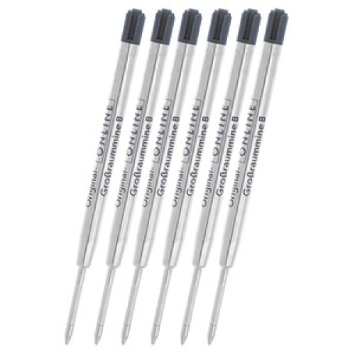 ONLINE® Kugelschreiberminen B schwarz, 6 St.