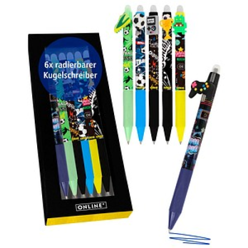 ONLINE® magiXX Fun Gelschreiber Boys 0,7 mm, Schreibfarbe: blau, 6 St.