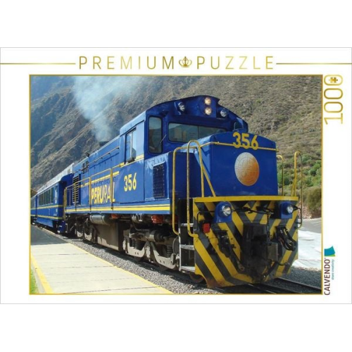 CALVENDO Puzzle Peru Rail Bahnhof Ollantaytambo, Schmalspur-Dieselbahn nach Machu Picchu. | 1000 Teile Lege-Größe 64x48cm Foto-Puzzle für glückliche S