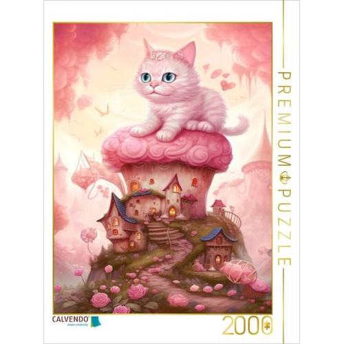 CALVENDO Puzzle Lustige Katze auf dem Dach | 2000 Teile Lege-Größe 90x67cm Foto-Puzzle für glückliche Stunden