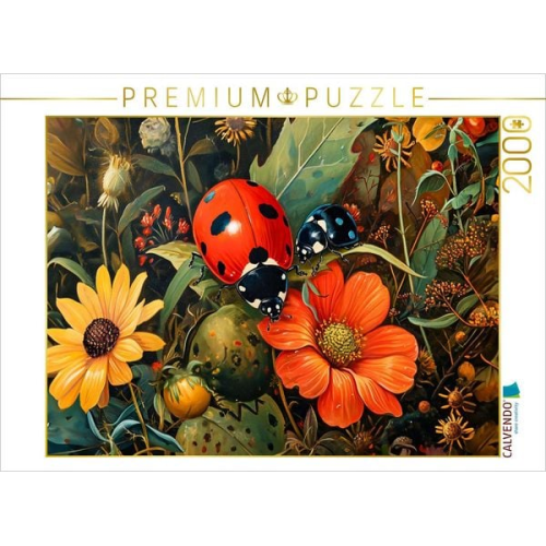 CALVENDO Puzzle Marienkäfer auf den Blüten | 2000 Teile Lege-Größe 90x67cm Foto-Puzzle für glückliche Stunden