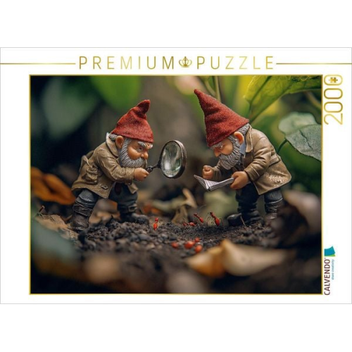 CALVENDO Puzzle Die Detektiv-Gartenzwerge auf Spurensuche | 2000 Teile Lege-Größe 90x67cm Foto-Puzzle für glückliche Stunden