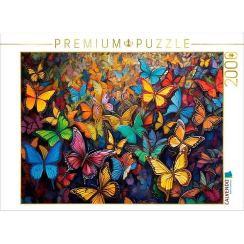 CALVENDO Puzzle Wimmelbild - Kunterbuntes Treiben von Schmetterlingen | 2000 Teile Lege-Größe 90x67cm Foto-Puzzle für glückliche Stunden