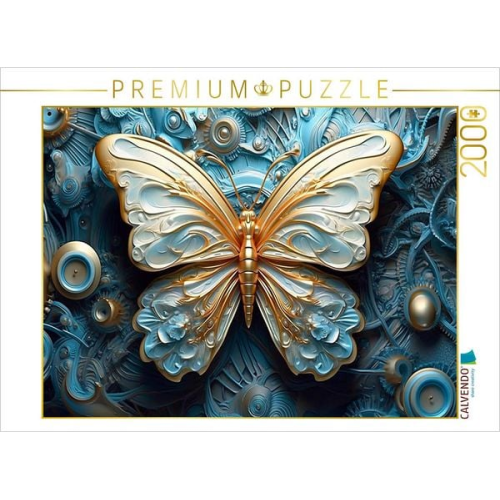CALVENDO Puzzle Mechanisches Design eines Schmetterlings - Steampunk | 2000 Teile Lege-Größe 90x67cm Foto-Puzzle für glückliche Stunden