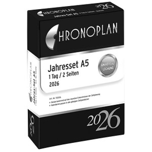 CHRONOPLAN Kalendereinlage 2026 Jahres-Set mit Tagesplänen A5