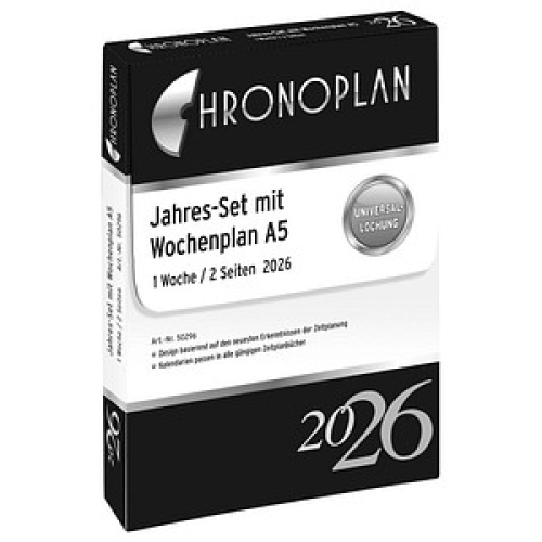 CHRONOPLAN Kalendereinlage 2026 Jahres-Set A5