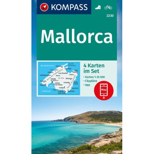 KOMPASS Wanderkarten-Set 2230 Mallorca (4 Karten) 1:35.000