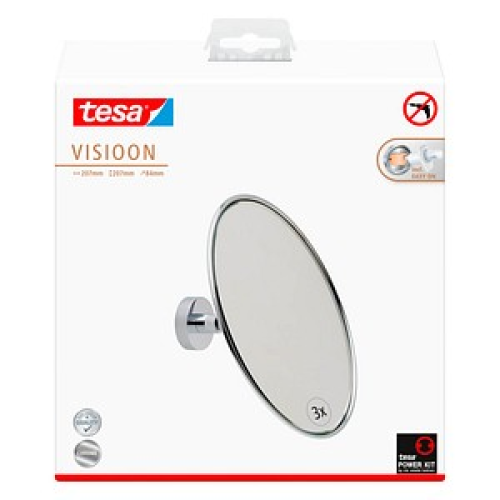tesa Kosmetikspiegel beleuchtet VISIOON silber