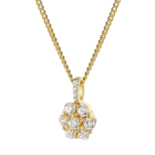 GLIZZ GL8316 Anhänger Gold 333 Zirkonia-Blüte an vergolder Silberkette
