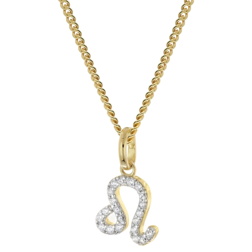 GLIZZ GL8330-05 Sternzeichen Löwe Gold 333/8K an vergoldeter Silberkette