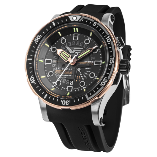 Vostok Europe PX84-511E769-BLK Herren-Taucheruhr Hybrid Batiscafos Schwarz