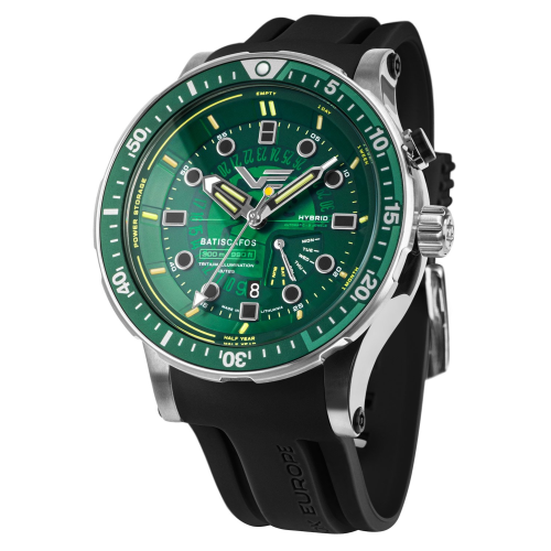 Vostok Europe PX84-511A770-GRE Herren-Taucheruhr Hybrid Batiscafos Grün