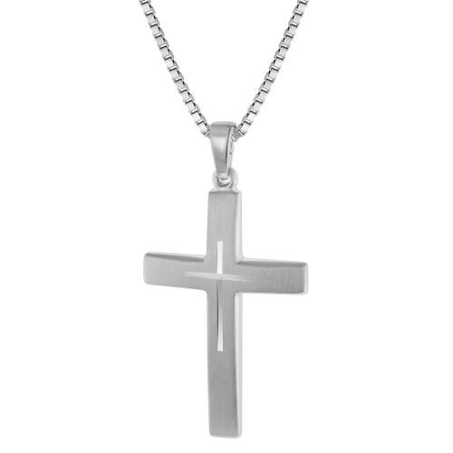 trendor 60705 Silber Kreuz mit Kette für Herren