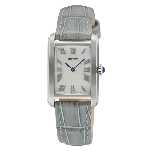 Seiko SWR099P1 Damenuhr Rechteckig Hellgrau