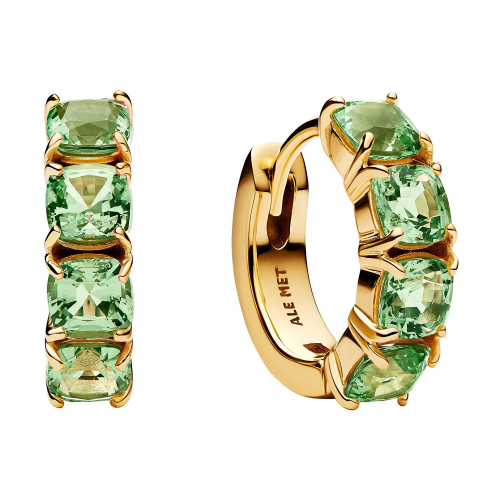 Pandora 263851C01 Damen-Ohrringe Creolen Grün Goldfarben