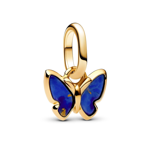Pandora 763825C01 Mini Charm-Anhänger Blauer Schmetterling Goldfarben
