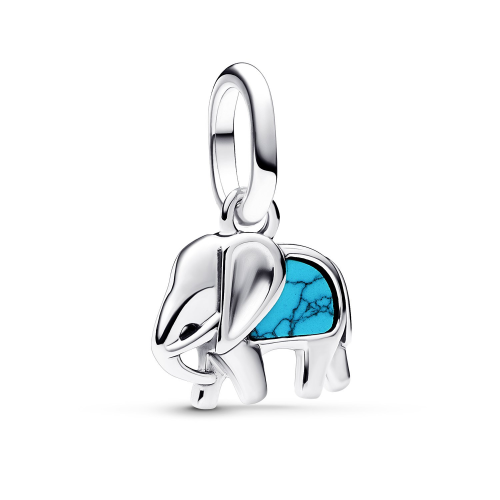 Pandora 793858C01 Mini Charm-Anhänger Silber Türkisfarbener Elefant
