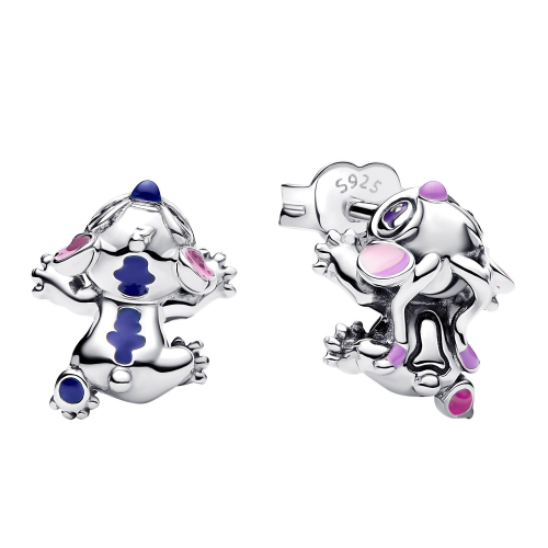 Pandora 293741C01 Damen-Ohrstecker Disney Stitch & Angel Silber