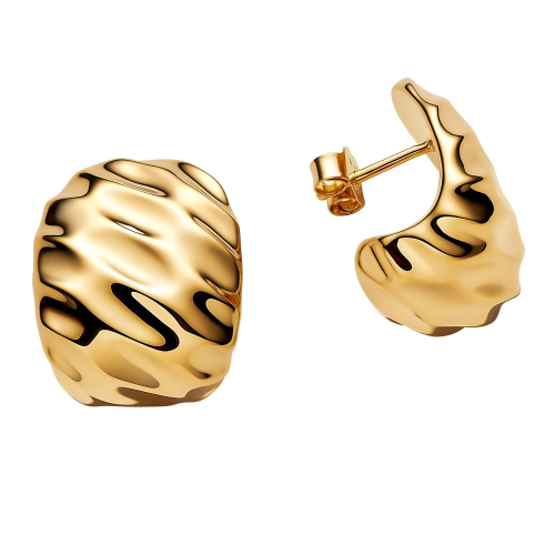 Pandora 263879C00 Damen-Ohrringe Creolen Wellig Goldfarben