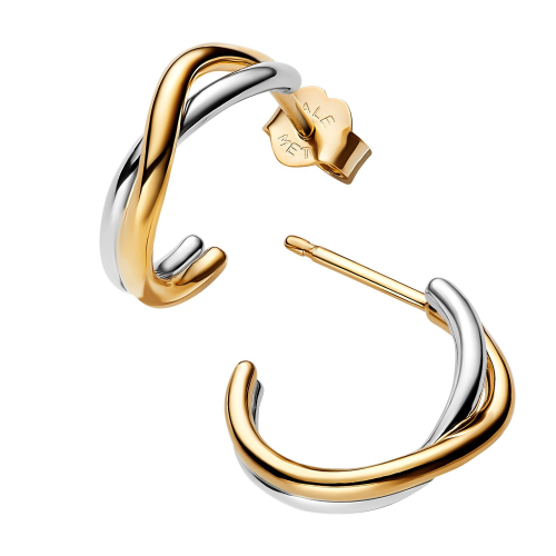 Pandora 263880C00 Damen-Ohrringe Steck-Creolen Zweifarbig