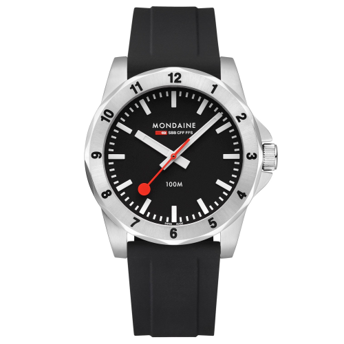 Mondaine MSN.42120.RB Herren-Armbanduhr Numeri Quarz Schwarz 42 mm