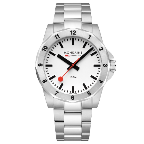 Mondaine MSN.4211B.SK Herrenuhr Numeri Quarz Edelstahl 42 mm