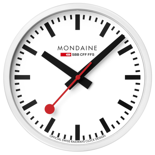 Mondaine A990.CLOCK.10SBB Wanduhr Quarz 25 cm Weiß
