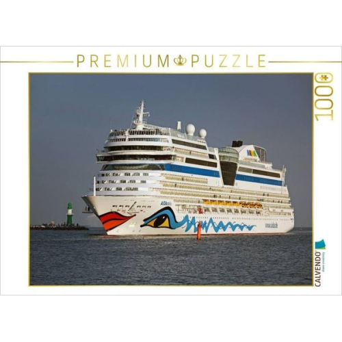CALVENDO Puzzle Aida Stella in der Hafeneinfahrt Warnemünde | 1000 Teile Lege-Größe 64x48cm Foto-Puzzle für glückliche Stunden