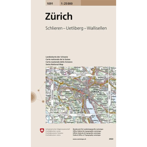 Swisstopo 1 : 25 000 Zürich