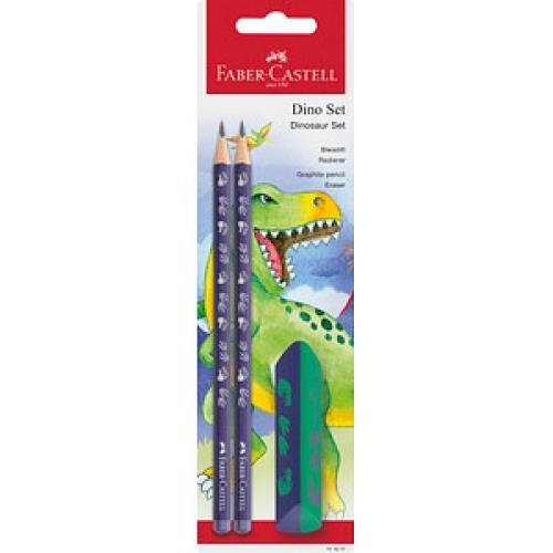FABER-CASTELL Dino Bleistift-Set HB blau, 1 Set