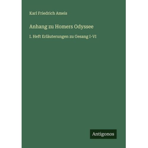 Karl Friedrich Ameis - Anhang zu Homers Odyssee