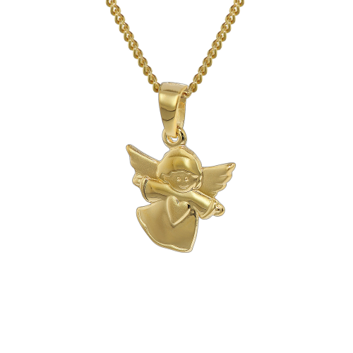 trendor 35820 Kinder-Anhänger Engel 333 Gold mit goldplattierter Halskette